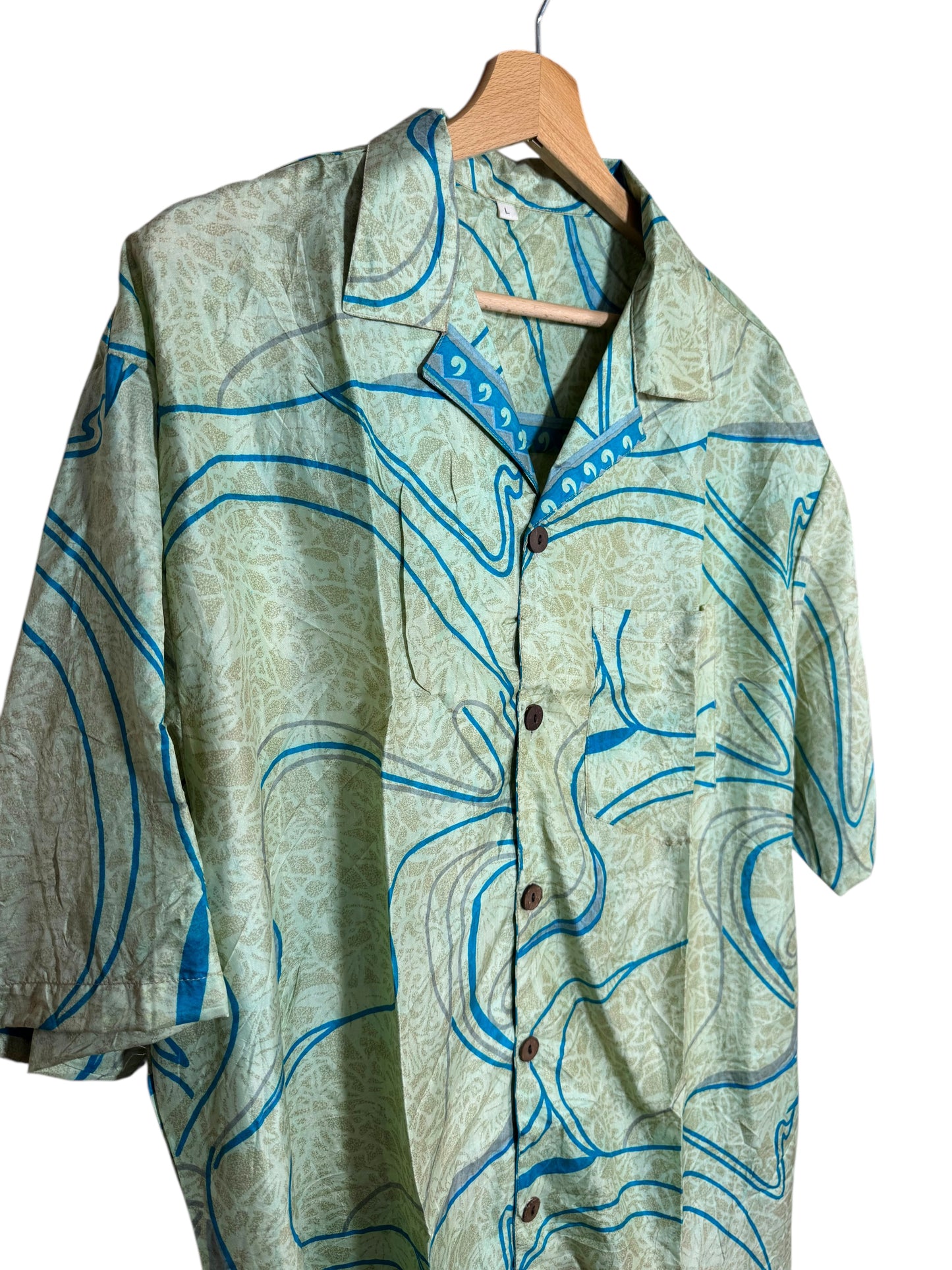 Camicia vintage in seta, taglia L