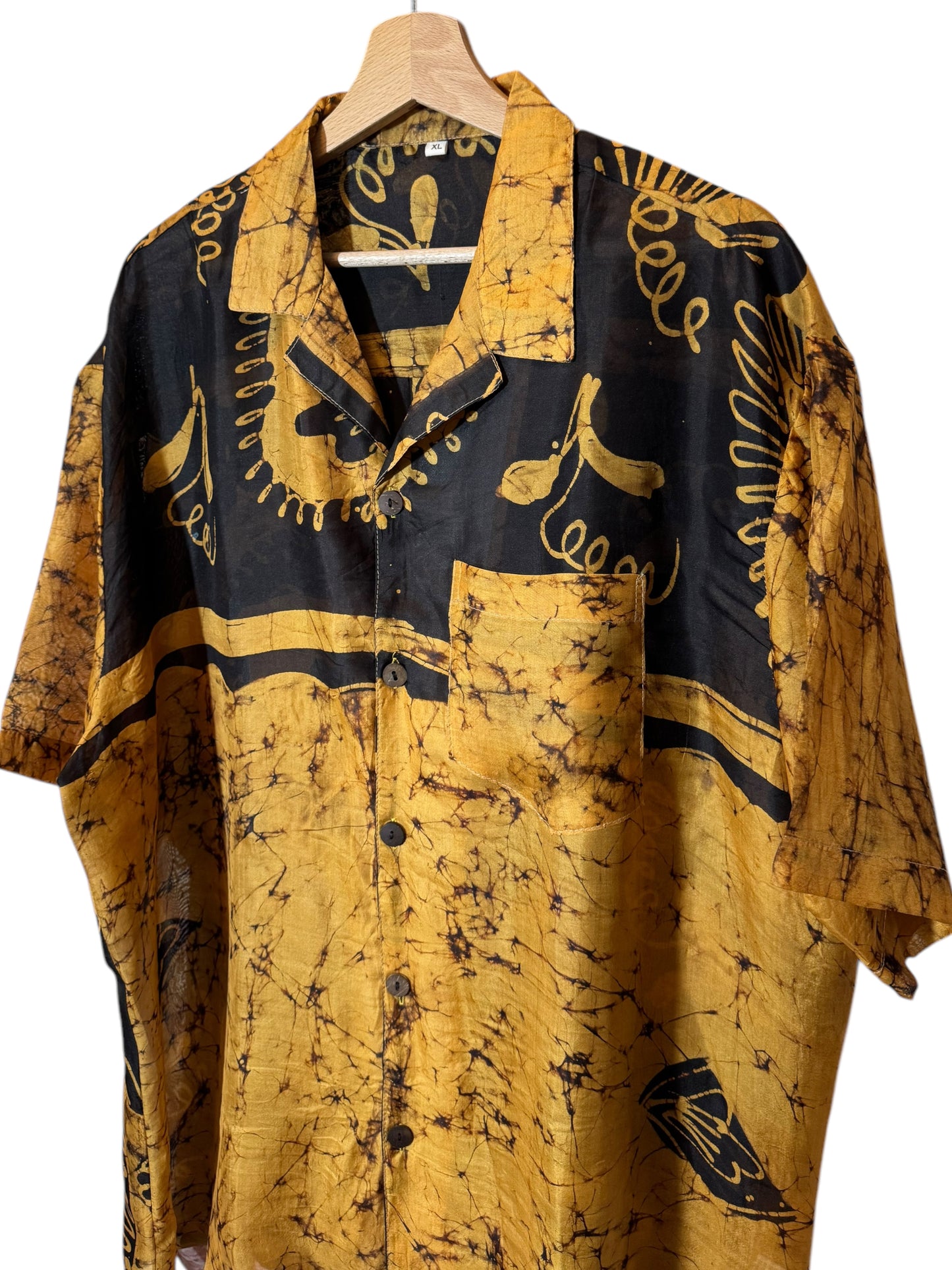 Camicia vintage in seta, taglia XL