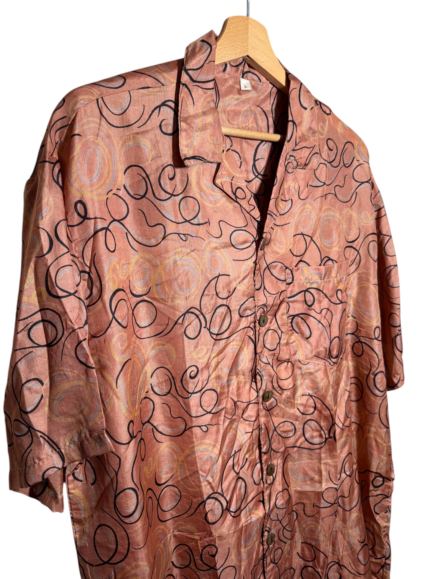 Camicia vintage in seta, taglia L