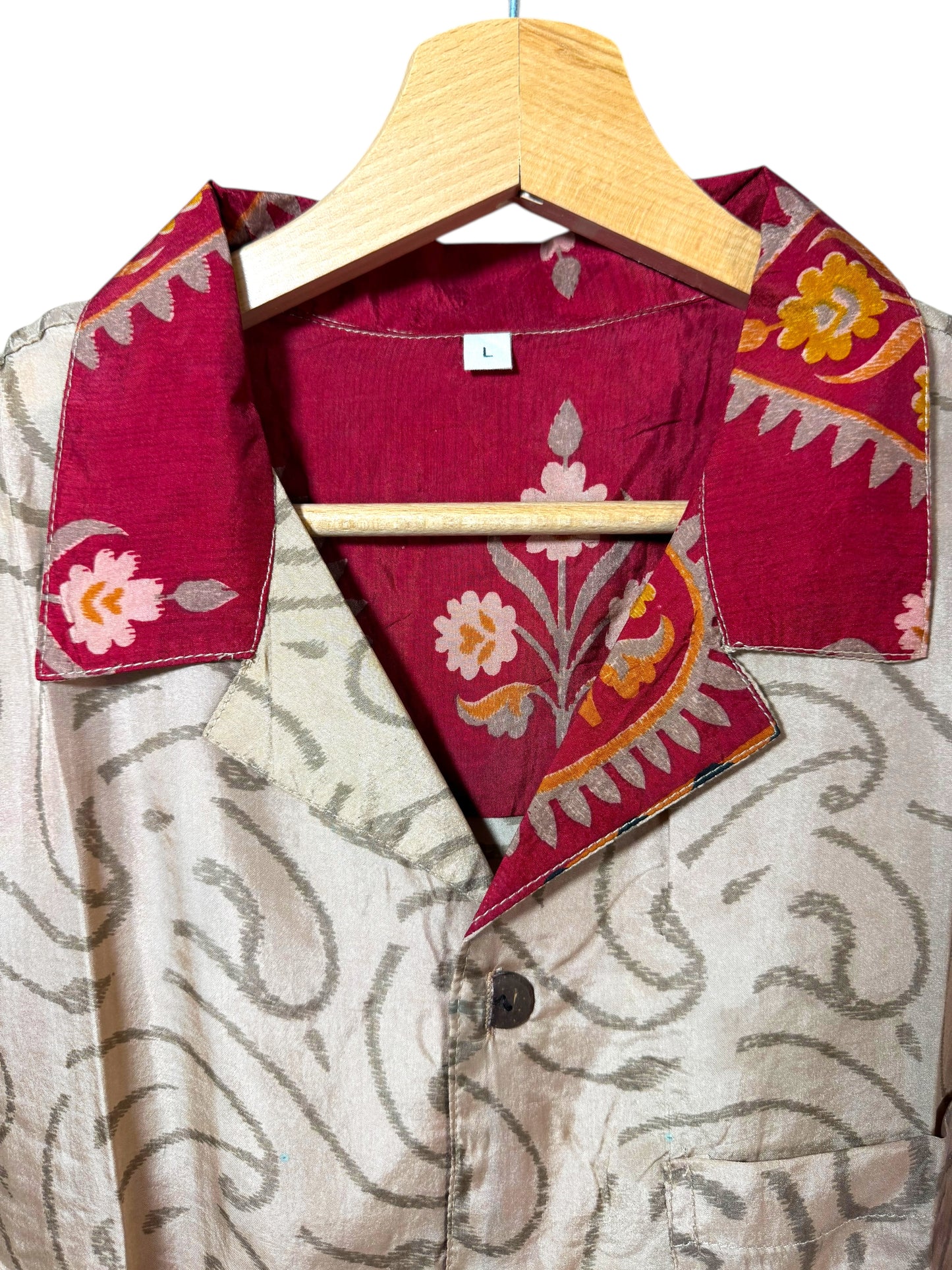 Camicia vintage in seta, taglia L