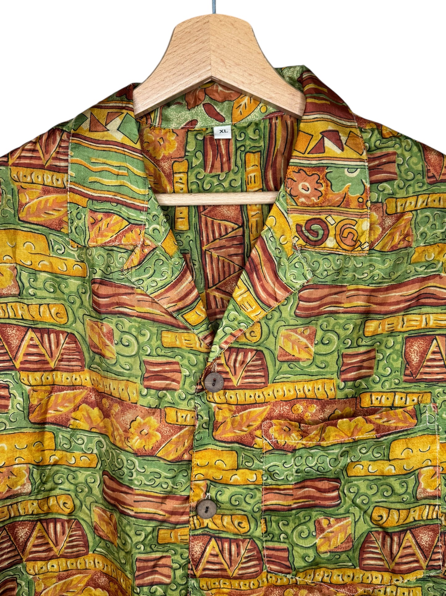 Camicia vintage in seta, taglia XL