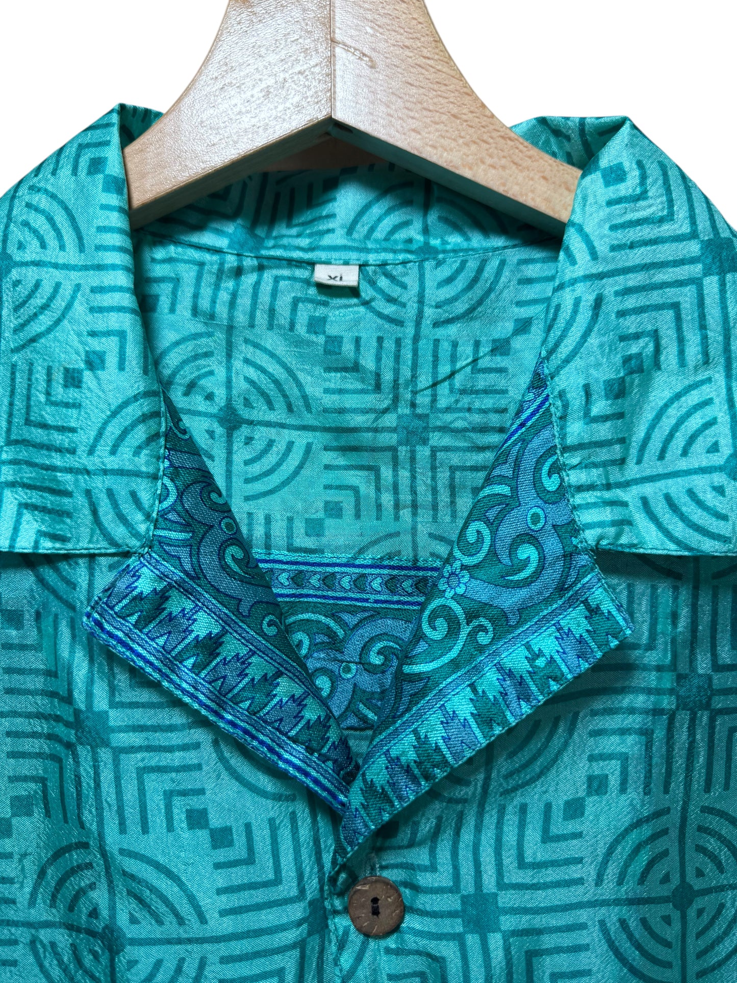 Camicia vintage in seta, taglia XL
