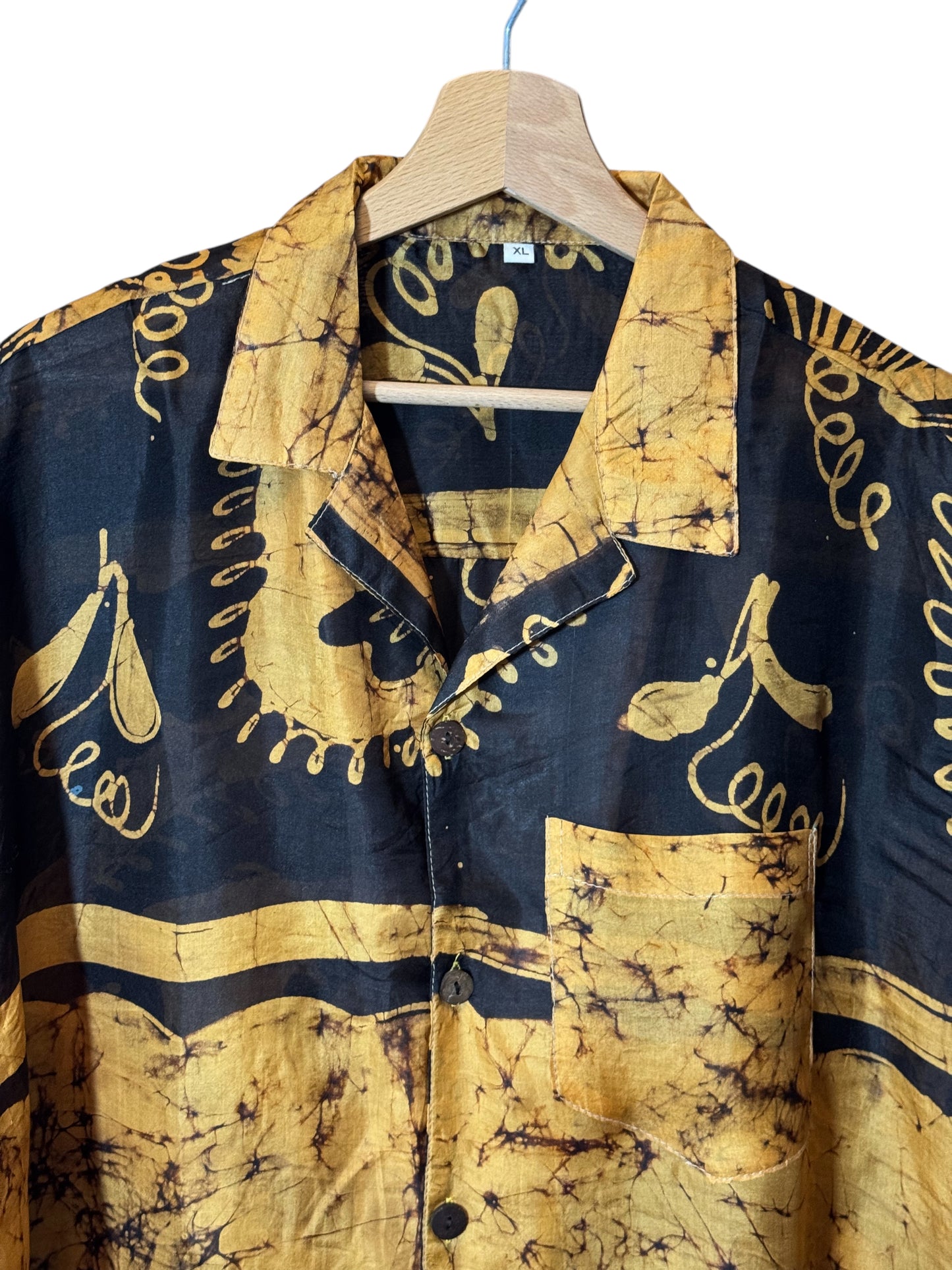 Camicia vintage in seta, taglia XL