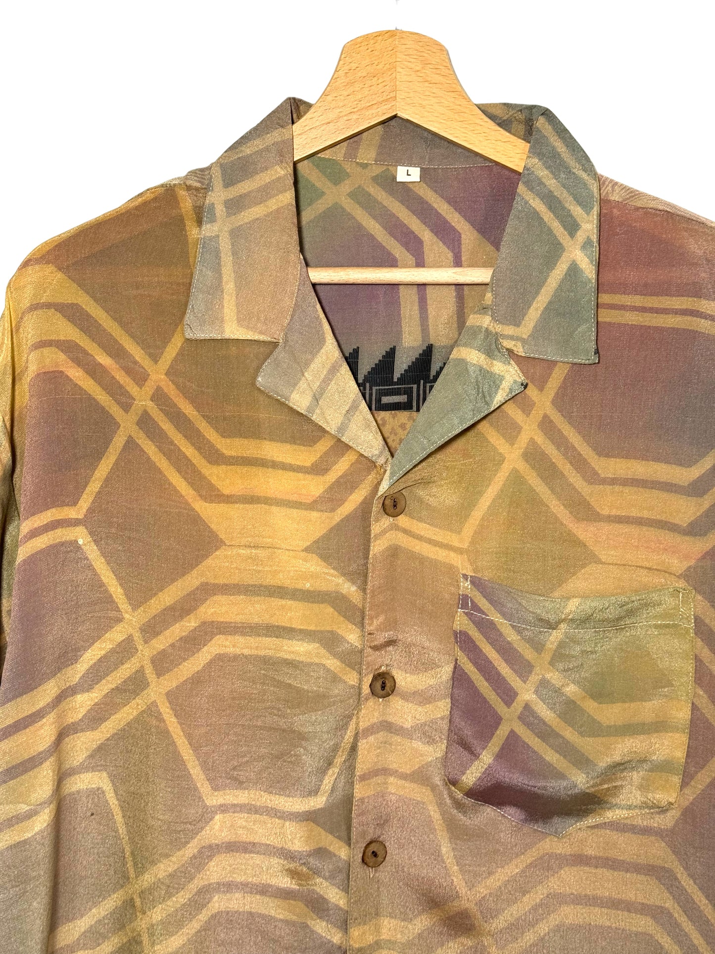 Camicia realizzata con seta vintage (L)