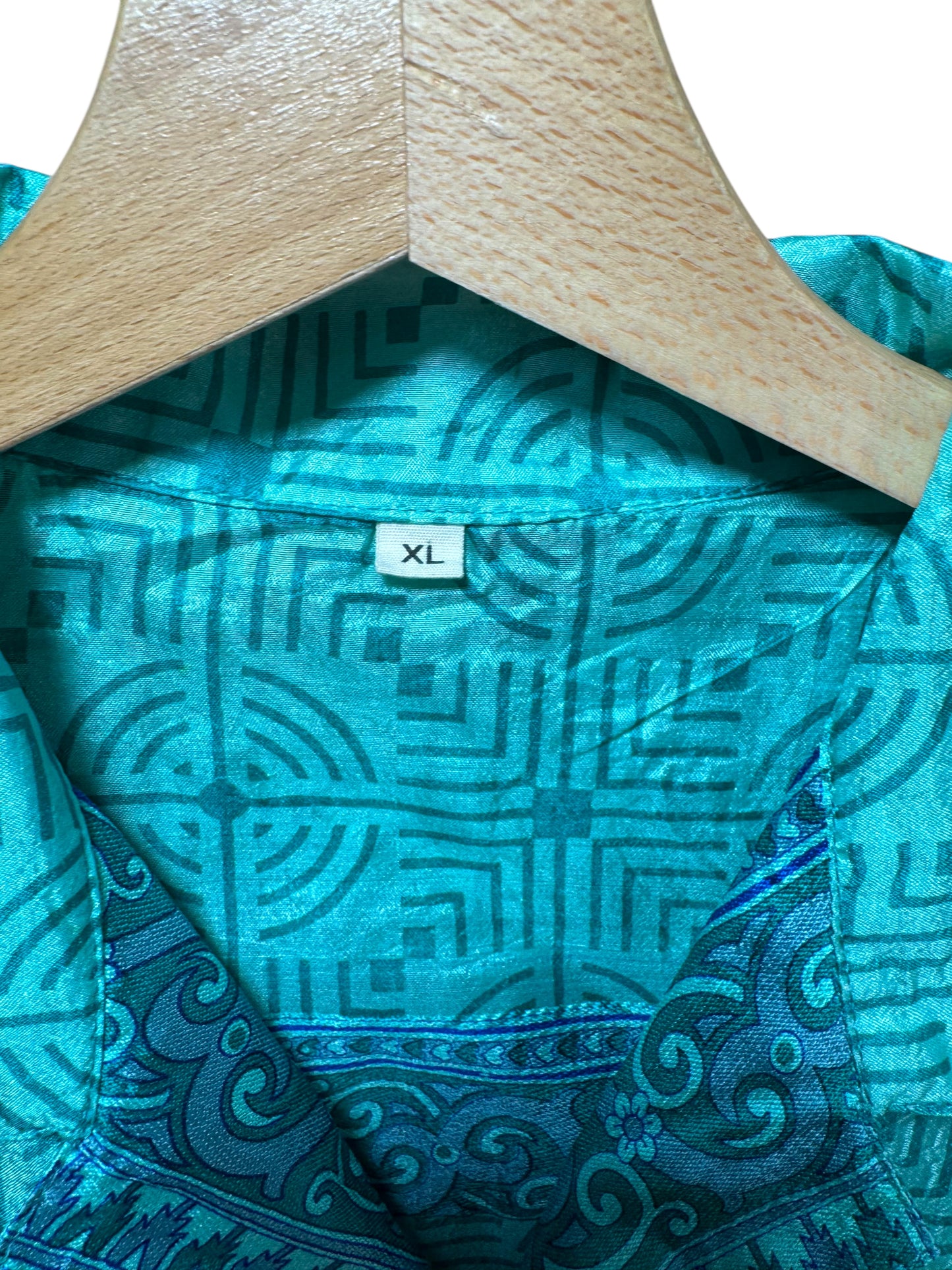 Camicia vintage in seta, taglia XL