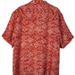 Camisa de seda vermelha impressa vintage