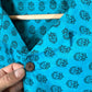 Vintage silk printed shirt (XL)