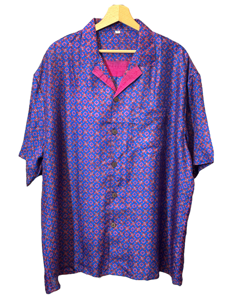 Camicia vintage in seta, taglia XL