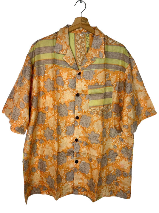 Camisa de seda masculina vintage