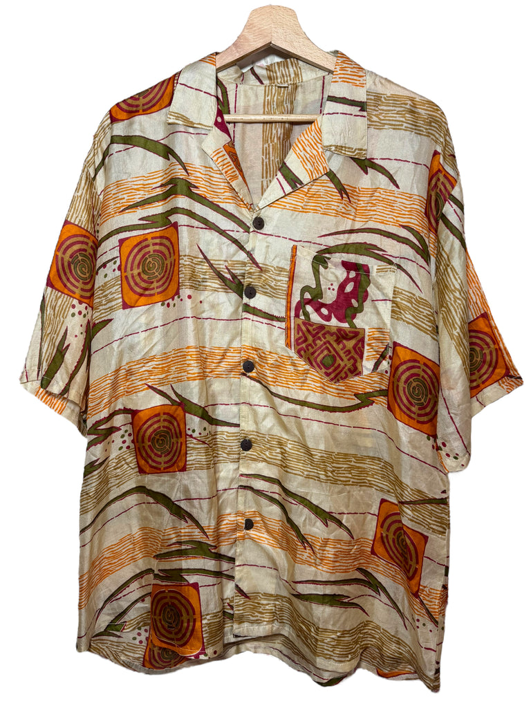 Camicia vintage in seta, taglia L
