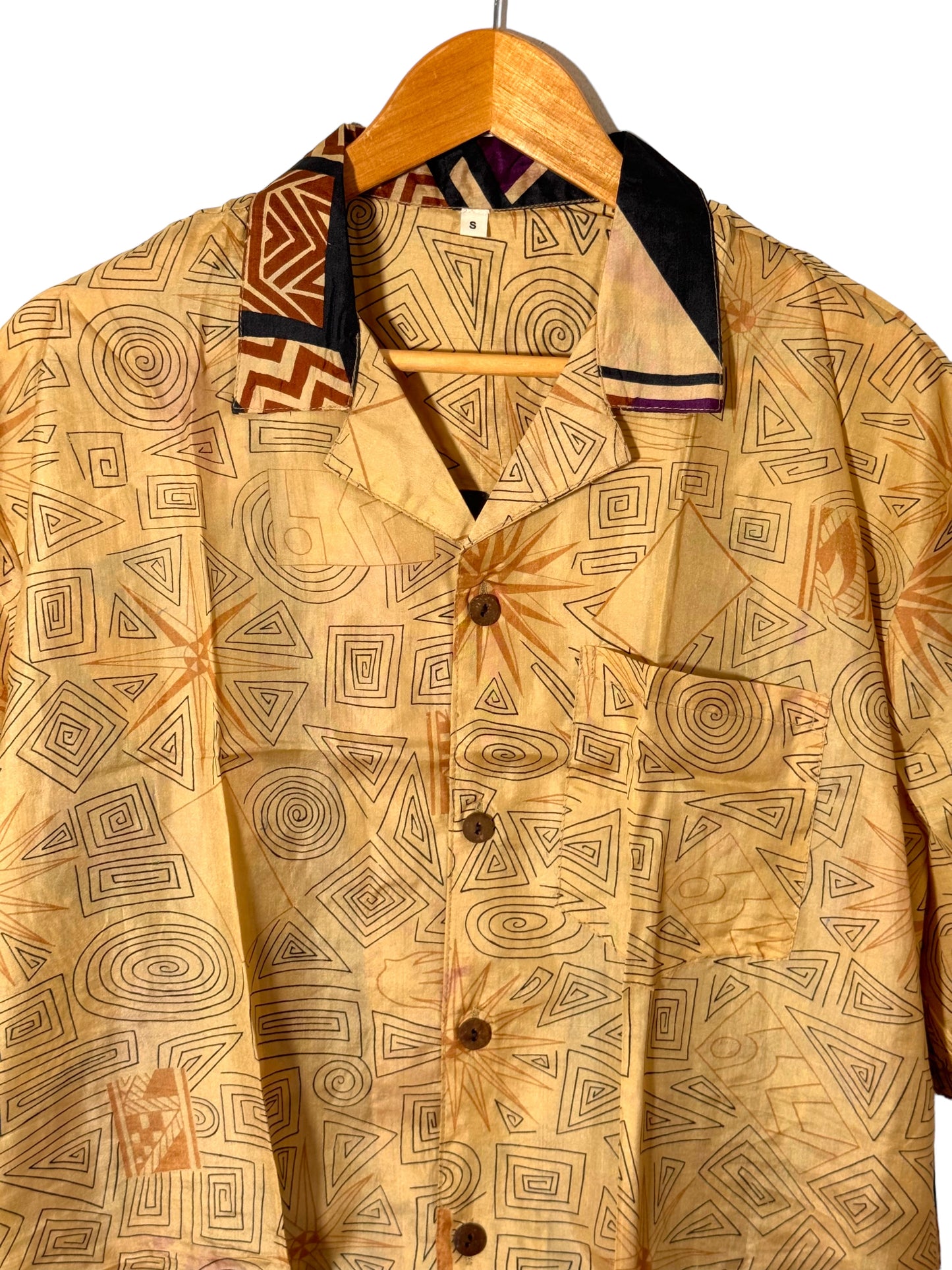 Camicia realizzata con seta vintage (S)