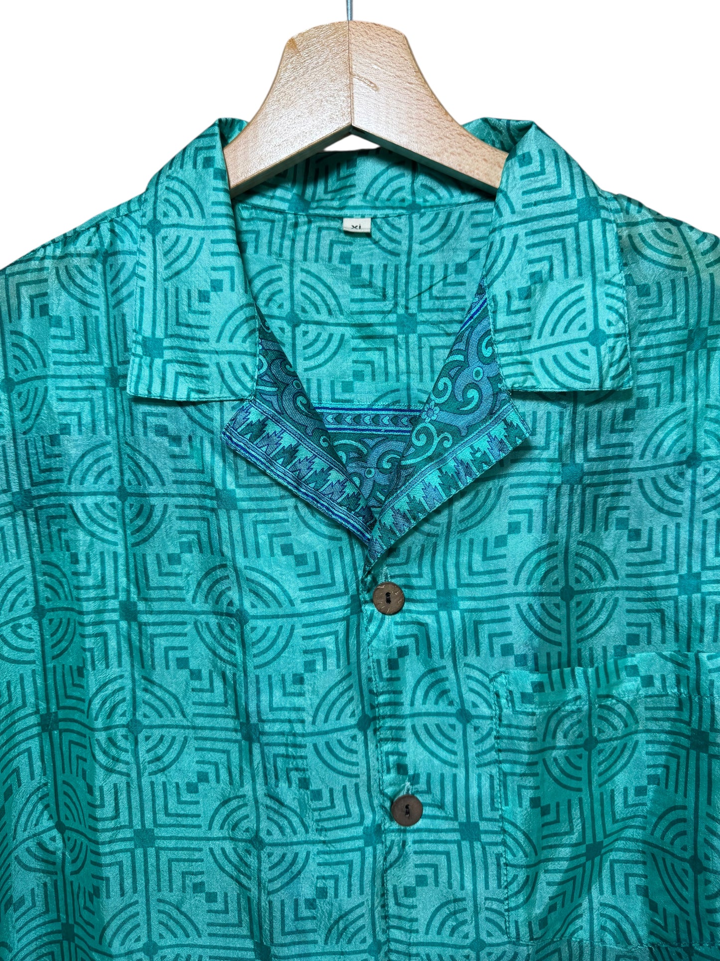 Camicia vintage in seta, taglia XL