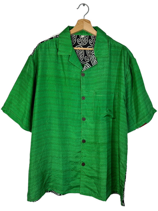 Vintage silk shirt Paisley print (M)