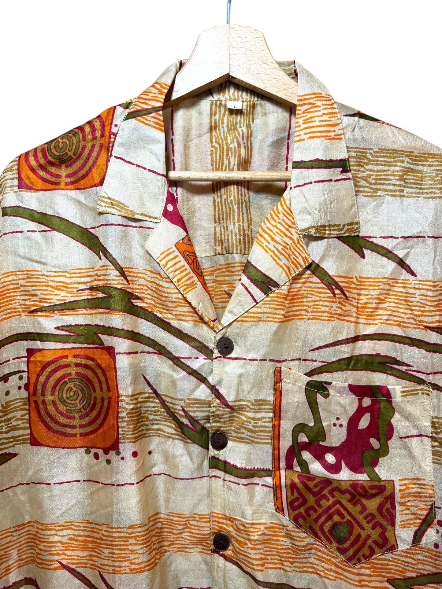Camicia vintage in seta, taglia L