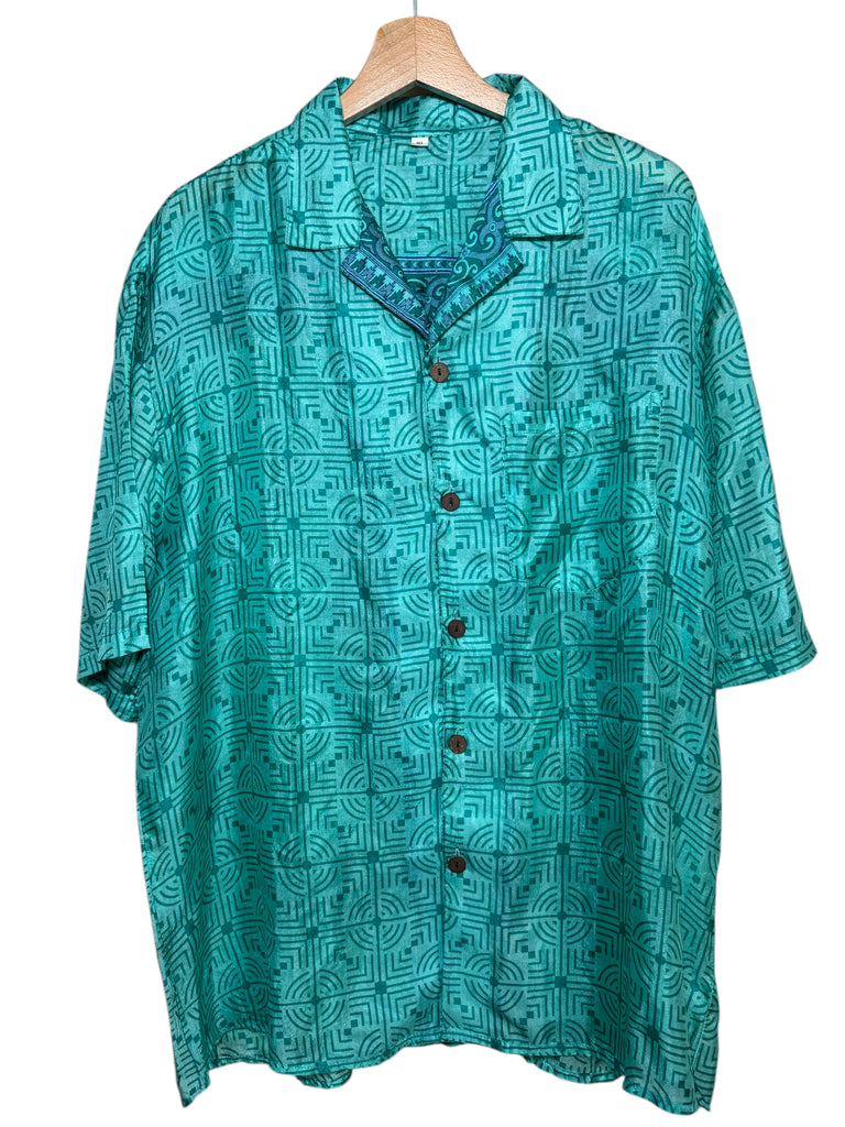 Camicia vintage in seta, taglia XL