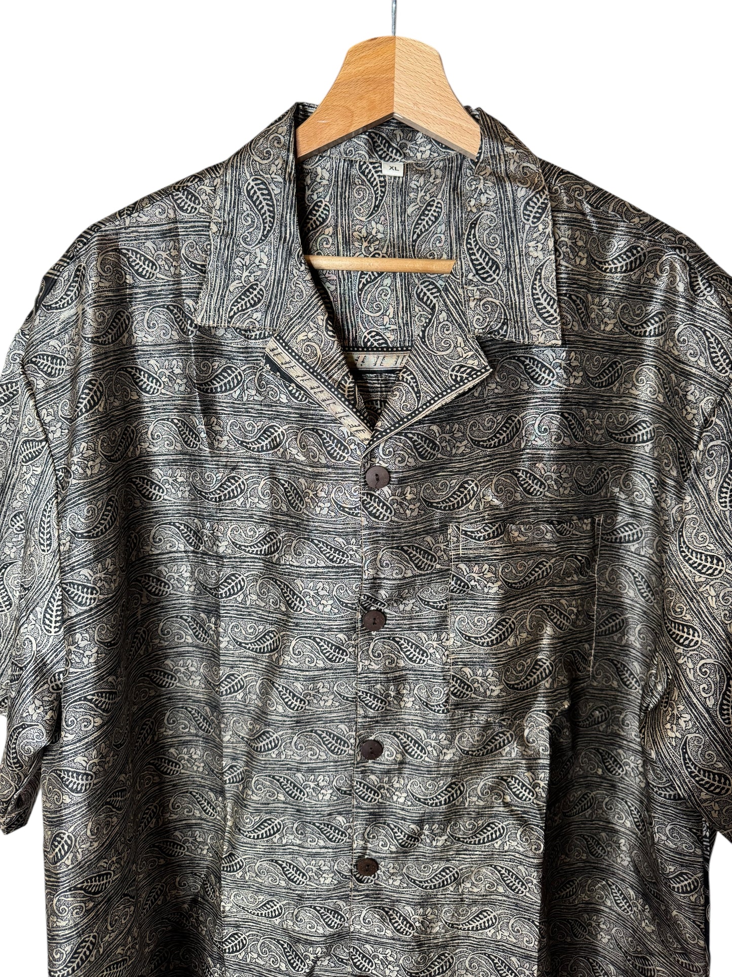 Camicia vintage in seta, taglia XL